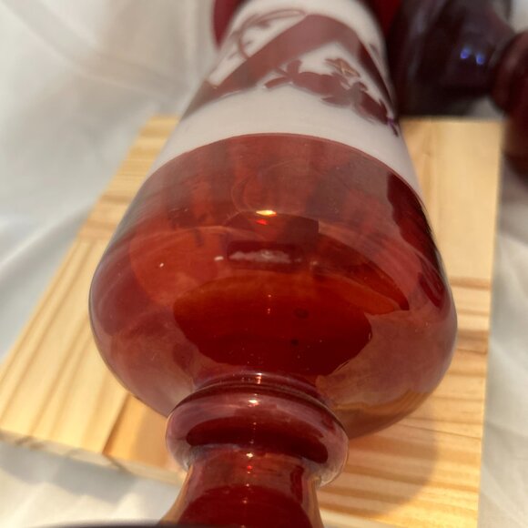 Czech Red Glass Vases - Picture 6 of 9